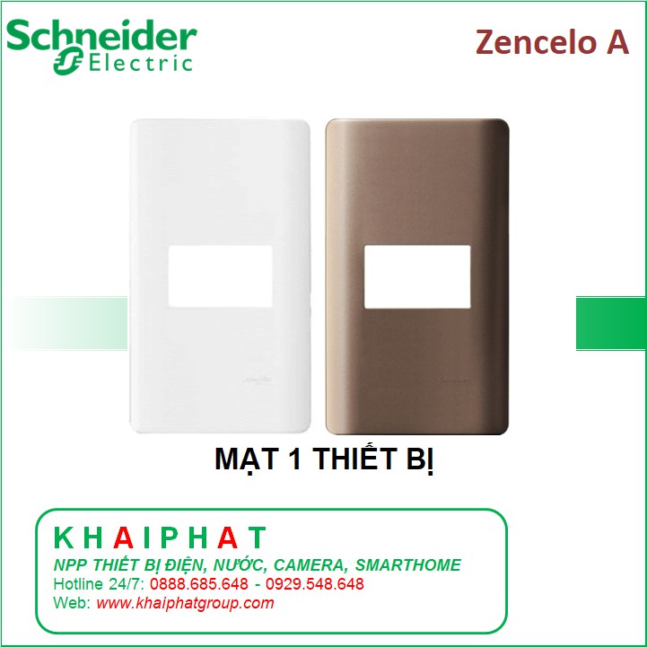 MẶT NẠ ĐƠN 1 THIẾT BỊ CÔNG TẮC Ổ CẮM ZENCELO A A8401S_WE_G19 A8401S_SZ_G19 SIZE S SCHNEIDER - KHẢI PHÁT ELECTRIC