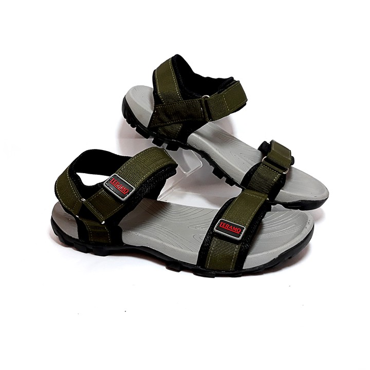 Giày sandal unisex chính hãng Teramo hay sandan TRM06 xanh rêu kiểu giày sandal quai ngang