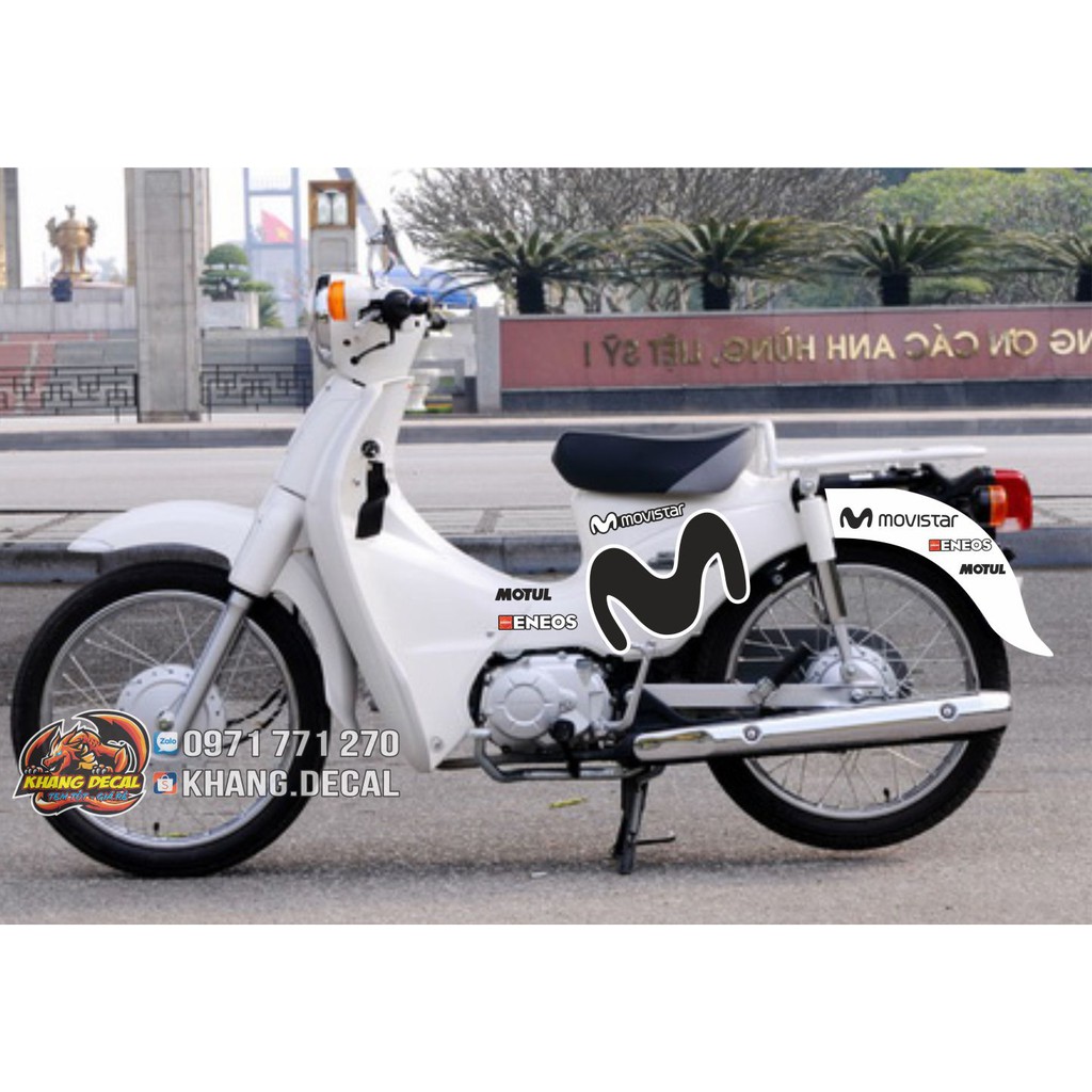 Cub xe trắng tem Movistar (tem rời)