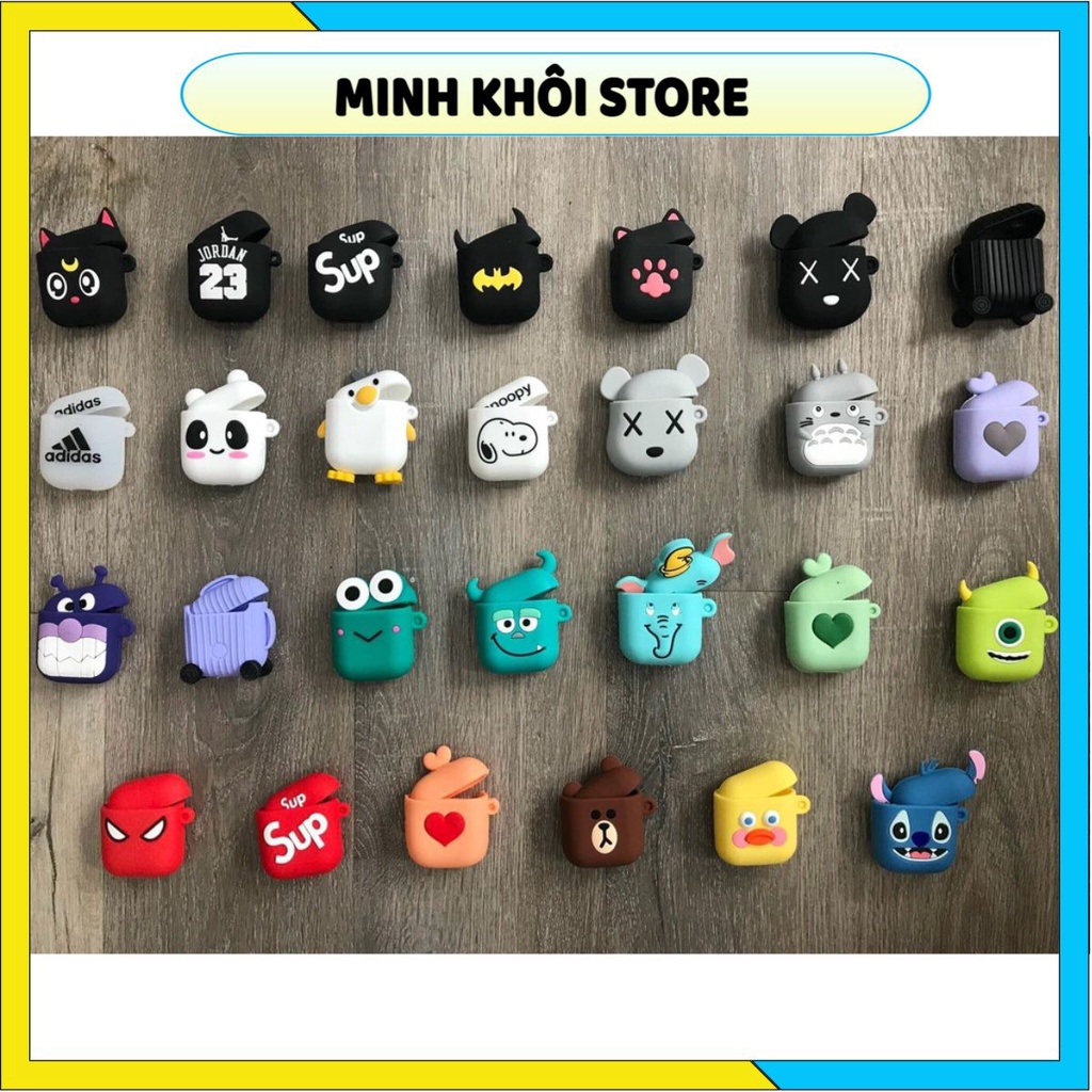 Vỏ bảo vệ đựng tai nghe airpod hình thú ốp bluetooth airpods 1,2 i12 i12