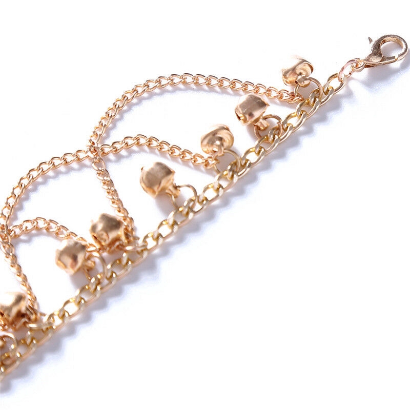 Vòng chân bằng hợp kim màu vàng đính chuông phong cách bohemian thời trang cho nữ