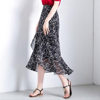 Chân váy dài lưng cao chất Chiffon thời trang mùa hè cho phái nữ