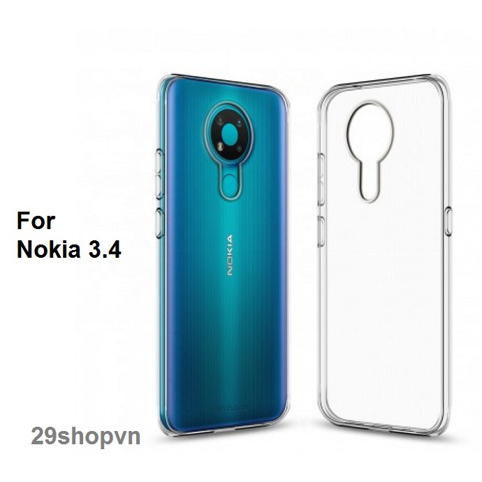 Ốp Nokia 3.4 dẻo trong suốt