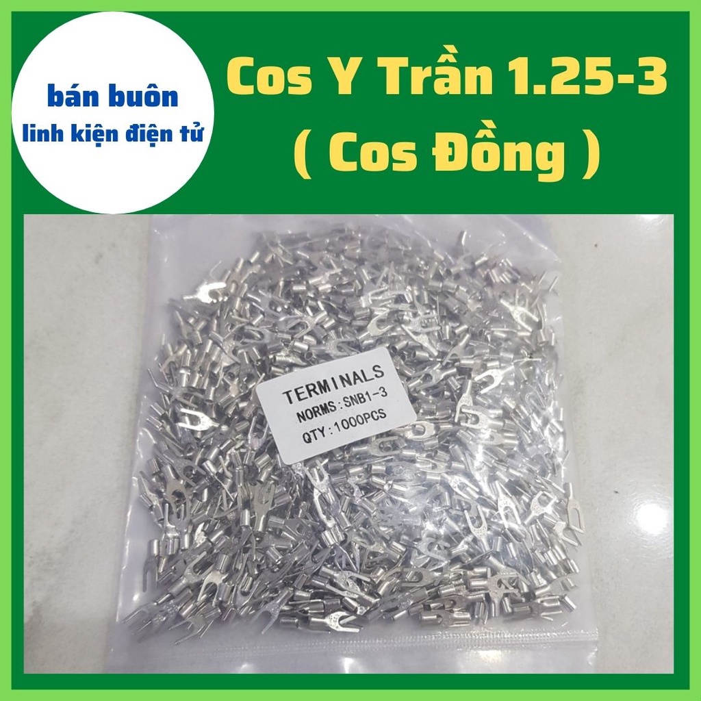 1000 Cos trần y1.25-3, đầu cos chữ Y, đầu cos dây điện, y trần 1.25-3, cốt y, cốt trần