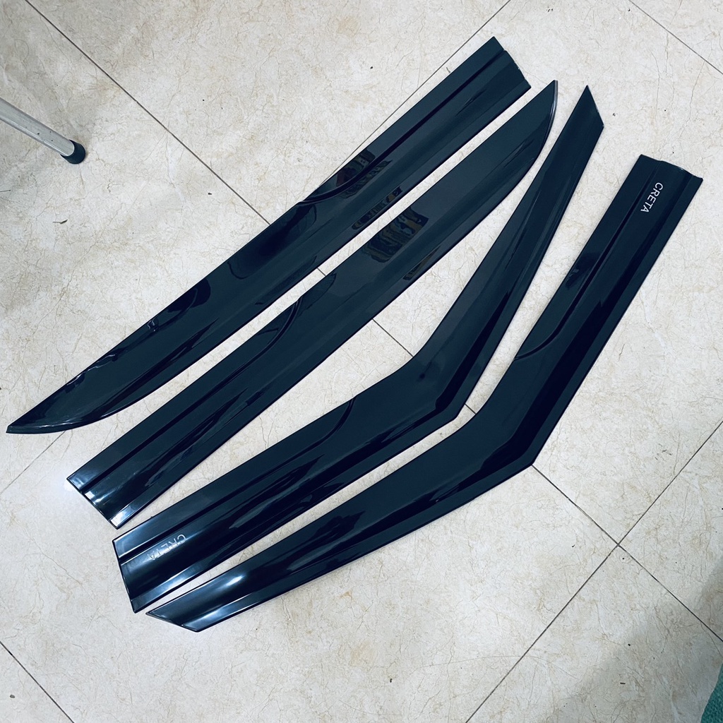 Vè che mưa xe Hyundai Creta 2021 2022 2023 Màu đen Cao Cấp, Bộ 4 vè + tặng kèm keo tăng dính