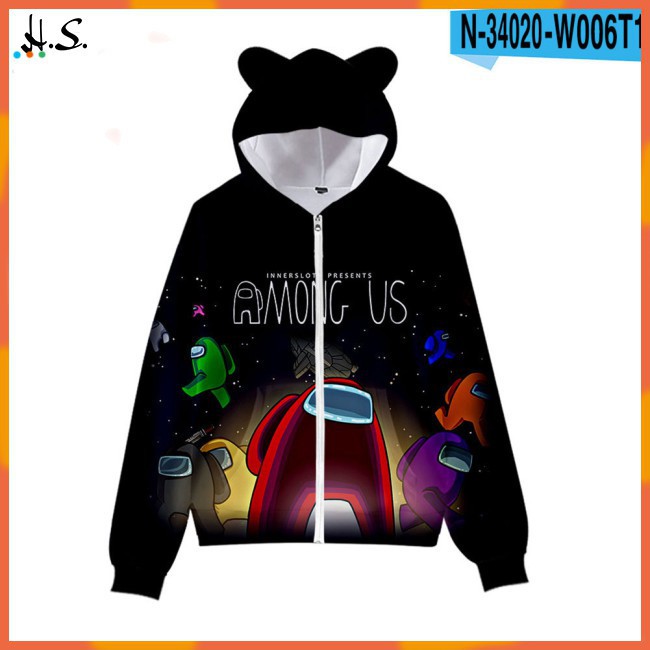 Áo Hoodie Họa Tiết Among Us Vui Nhộn Dành Cho Bé 4-12 Tuổi