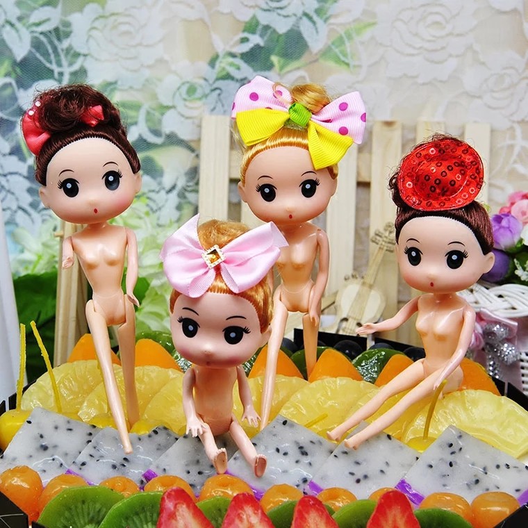 Búp bê chibi dễ thương trang trí bánh sinh nhật cho bé (Giao màu nơ ngẫu nhiên)