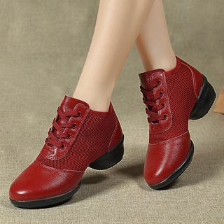 WOVO Giày khiêu vũ nữ bằng da thoáng khí hạng nhất 34-41