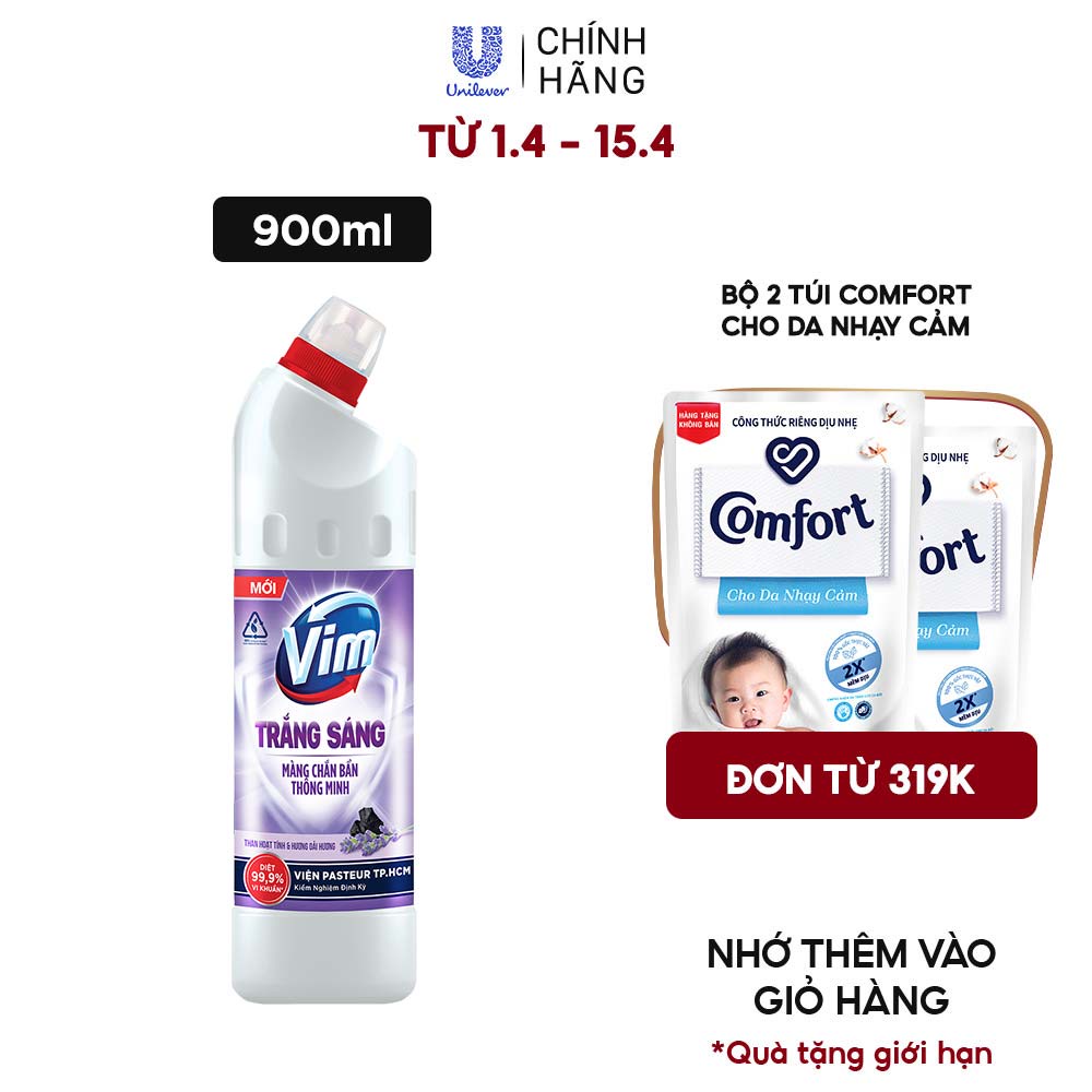 Gel tẩy rửa VIM trắng sáng 880ml (Chai)