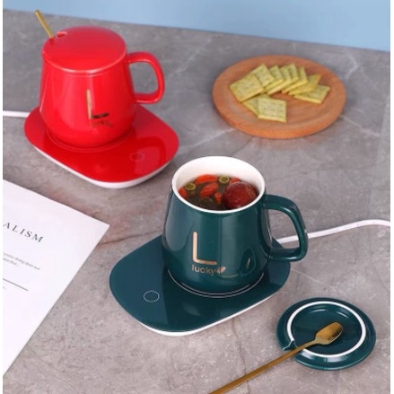 Bộ Cốc Giữ Nhiệt Hâm Nóng Đồ Uống Kèm Đế Hâm Nóng – Máy Làm Nóng Café – Đế Hâm Nóng Trà, Sữa