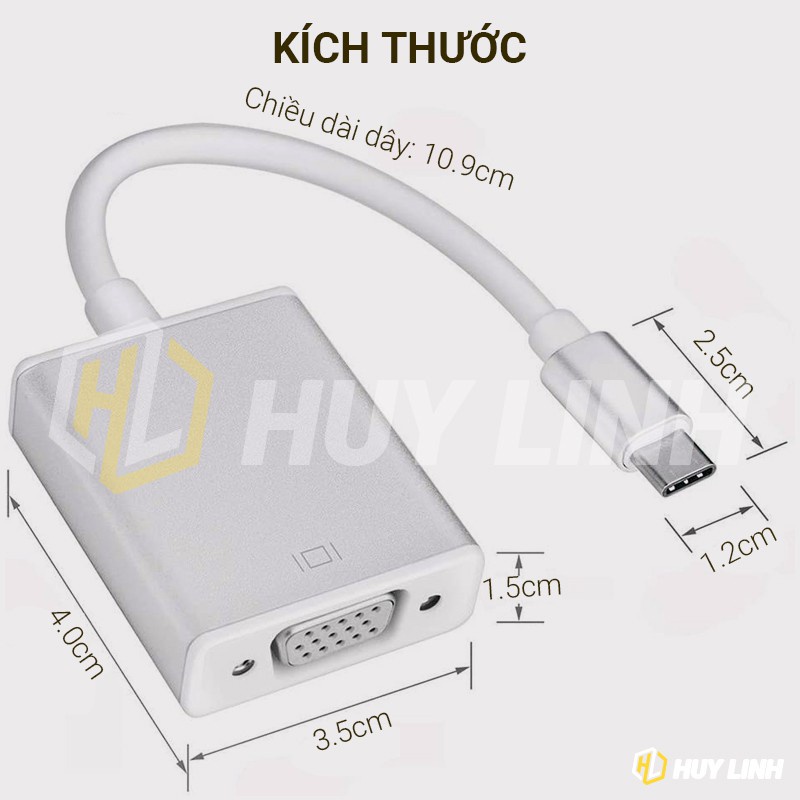 Cáp Chuyển Usb Type C 3.0 To Vga Arigato Đảm Bảo Chất Lượng