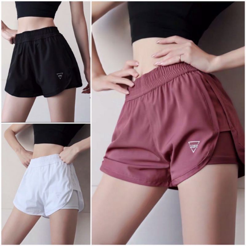 ĐỦ SIZE 45-85KG QUẦN SHORT THỂ THAO TẬP GYM YOGA NỮ 2 LỚP FITNESS SPORT