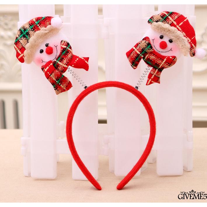 Cài tóc phối hình đầu ông già nô ên người tuyết dễ thương cho dịp giáng sinh