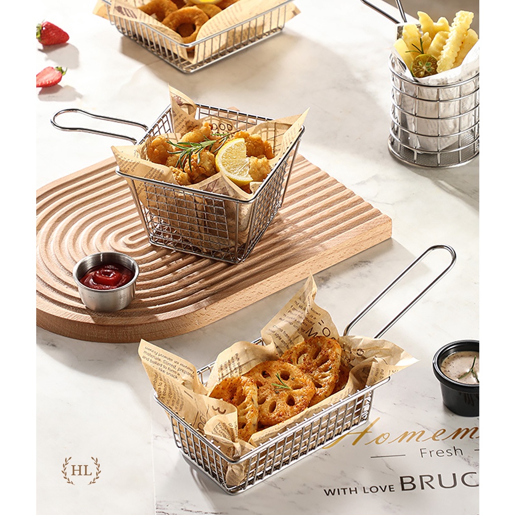 Khay đựng đồ chiên | GIỎ DECOR CHUYÊN DỤNG ĐỰNG ĐỒ CHIÊN - KHOAY TÂY - NEM CHUA RÁN