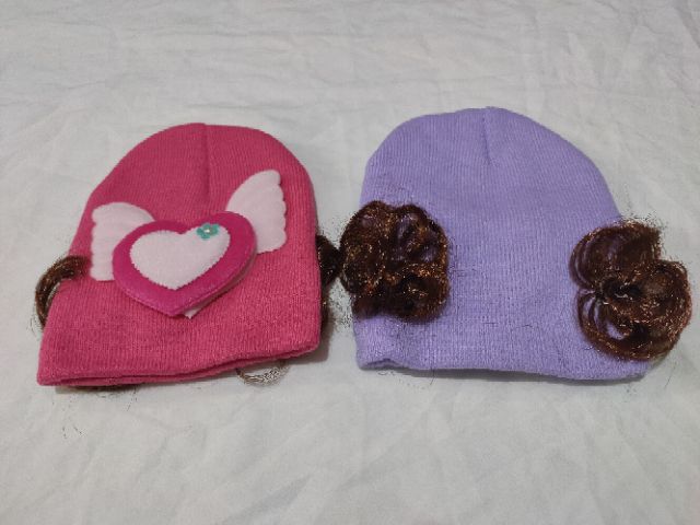 Nón len tóc giả cho bé gái