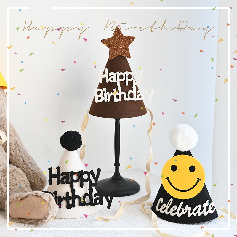 Mũ Sinh Nhật Họa Tiết Chữ Happy birthday Cho Bé
