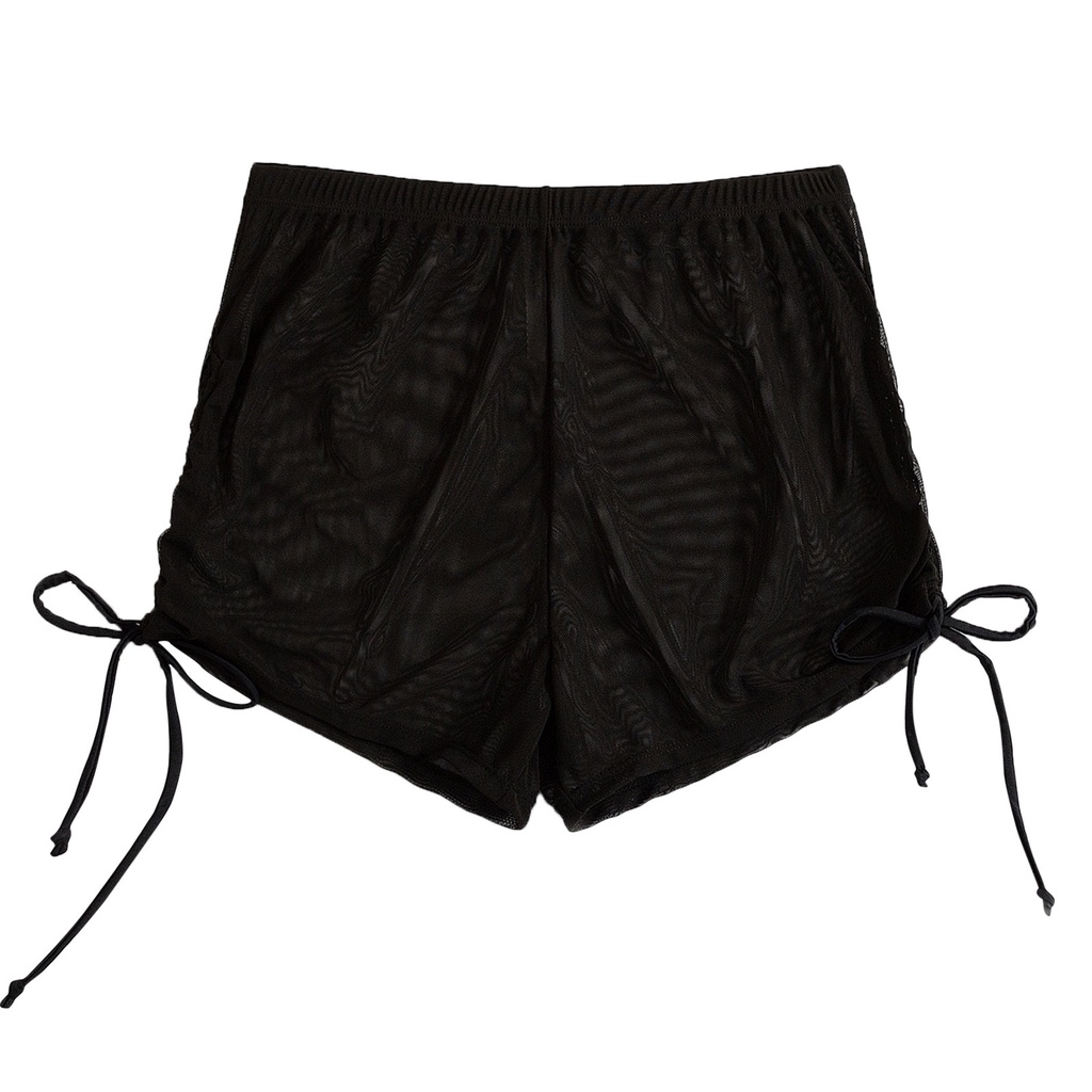 Quần Short Đi Biển Dạng Váy Lưới Mỏng Màu Trơn Thời Trang Cho Nữ