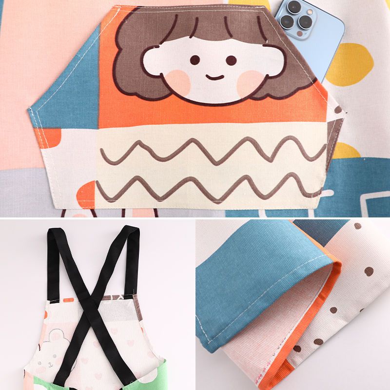 Tạp Dề Bằng Vải Canvas Thoáng Khí Chống Nước Chống Mòn Thời Trang Hàn Quốc