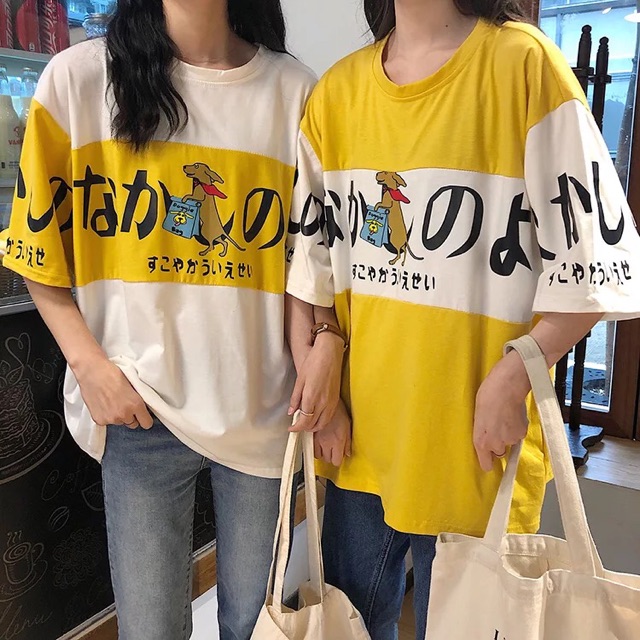 [Mã 11FASHIONSALE1 giảm 10K đơn 50K] Áo form rộng tay lỡ - Áo Thun unisex nam nữ chữ phối màu freesize