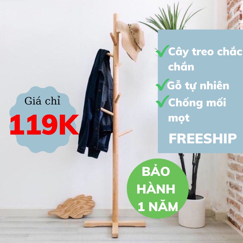 Cây Treo Quần Áo, Giá Treo Quần Áo Gỗ, Decor Phòng Phong Cách Vintage LEON OFFICIAL