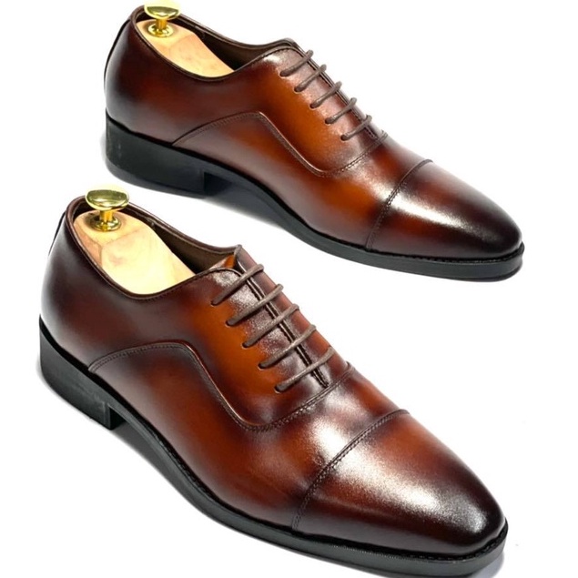 Giày tây da nam cao cấp da bò thật kểu dáng Oxford bảo hành 1 năm - Mã T10
