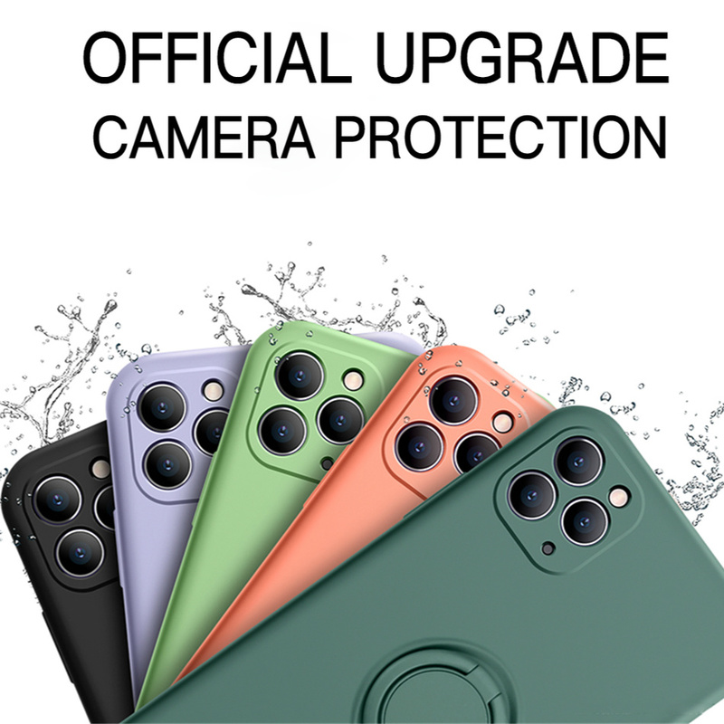 Ốp Điện Thoại Silicone Có Nhẫn Đỡ Cho Iphone 7plus 11 12 Pro Xs Max Mini Xr X Ip 7 8 Plus Se 2020