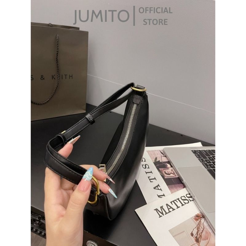 Túi xách nữ kẹp nách cầm tay da trơn Fend logo dập hot hit 2022 dày dặn JUMITO T1.050.TR