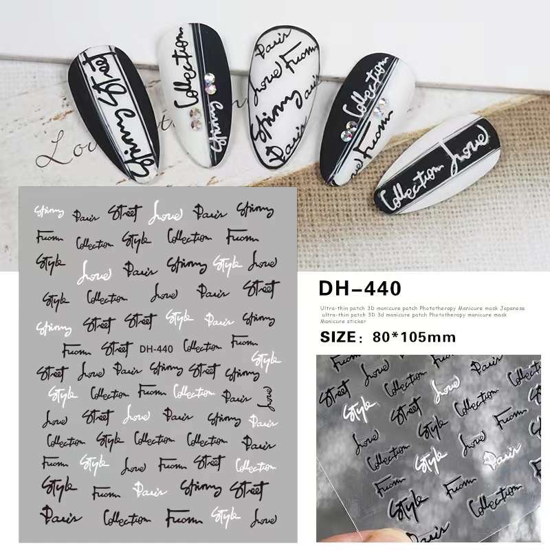 Sticker Dán Móng Hình Chữ 1