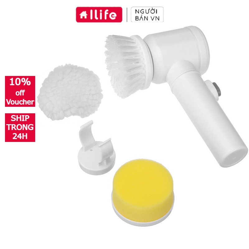 Máy Cọ Rửa Điện Đa Năng Sạc USB, bàn chải Vệ Sinh Bếp, Bồn Rửa Mặt,Đánh Giày, đánh bóng với Cọ Vệ Sinh Nhà Bếp/Phòng Tắm