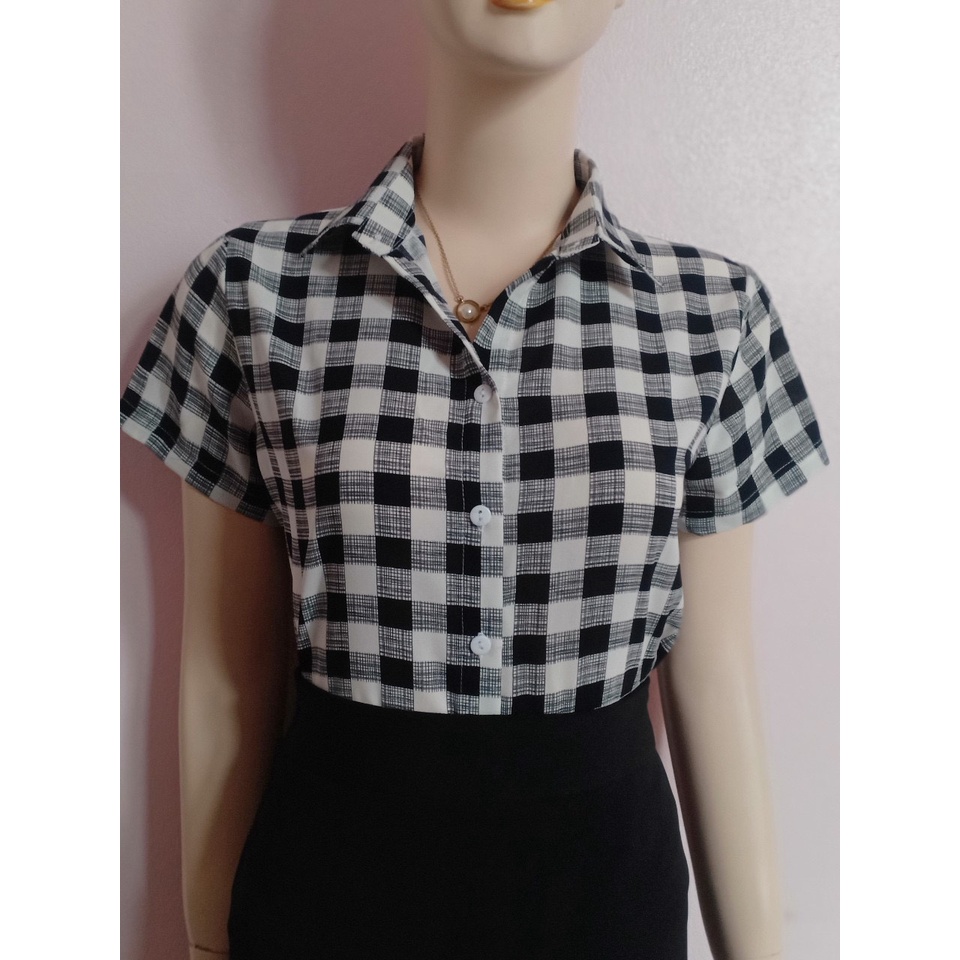 Áo sơ mi nữ tay ngắn  A4098  đủ size 40-90kg