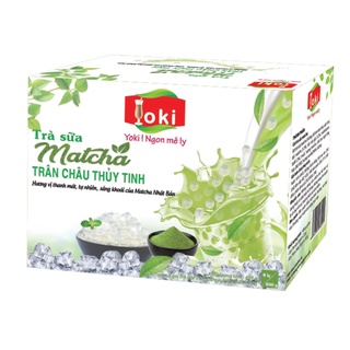 Trà sữa Matcha trân châu thủy tinh