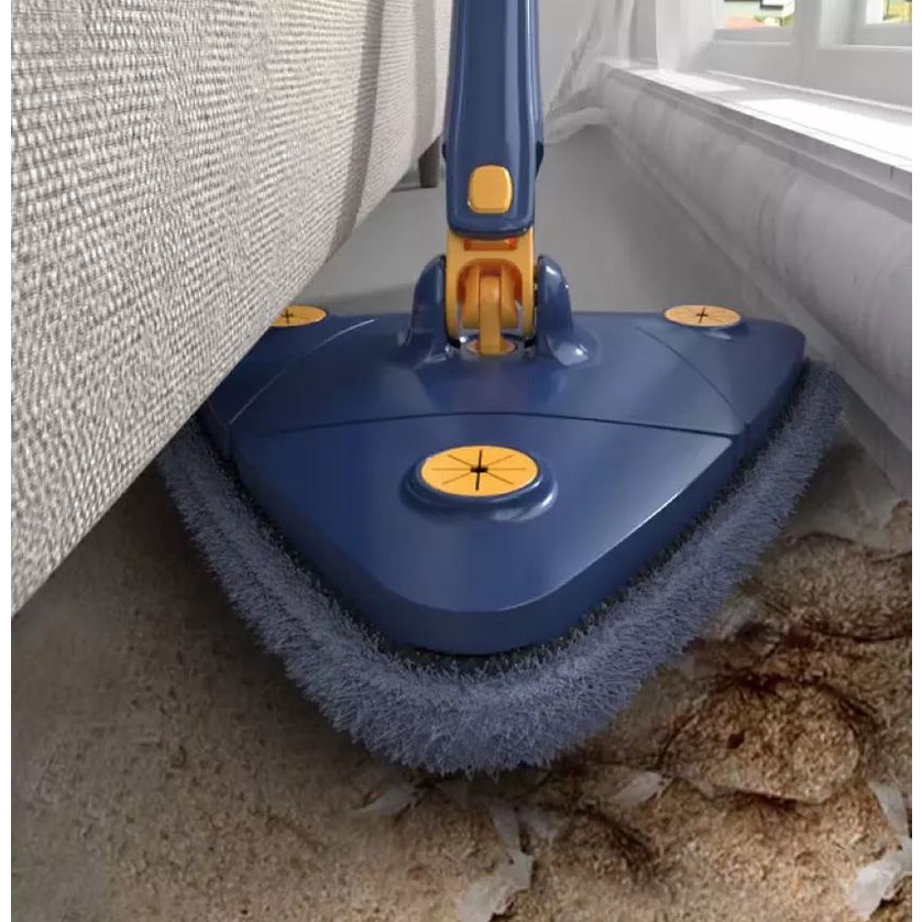 Chổi lau nhà tam giác tự vắt xoay 360 độ, thiết kế gọn nhẹ, tiện ích, đa công năng - QM.DN007