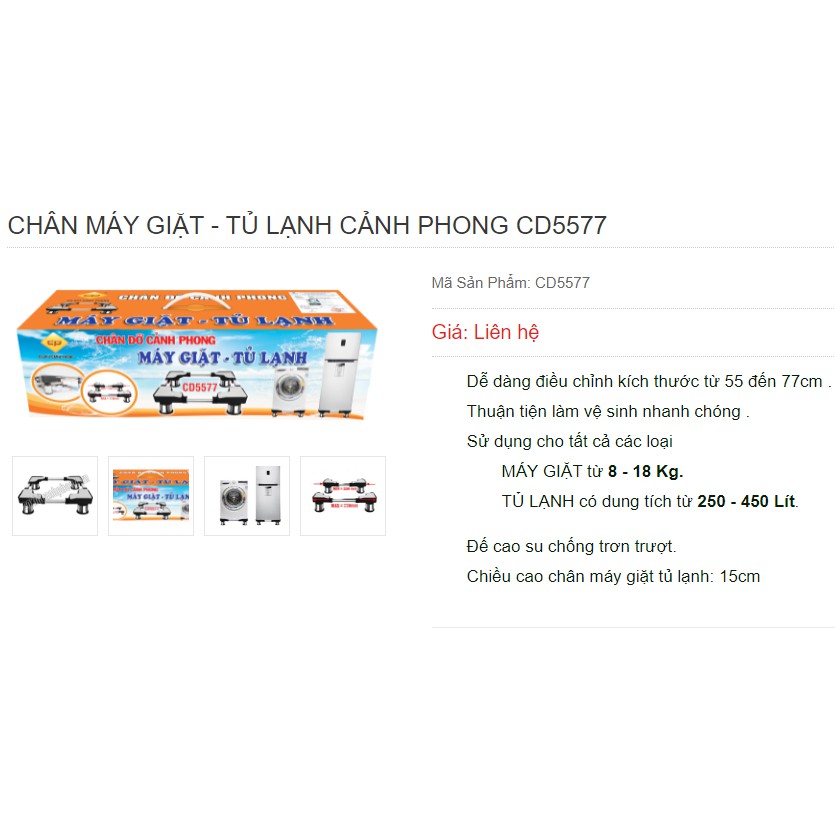 CHÂN MÁY GIẶT - TỦ LẠNH CẢNH PHONG CD5577
