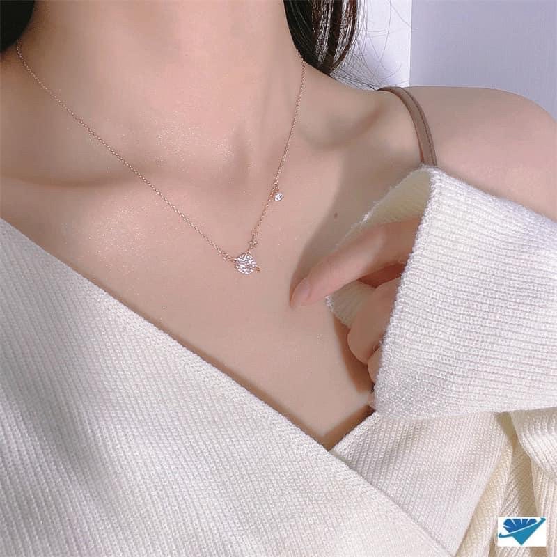 Dây chuyền nữ địa cầu nạm đá sáng đẹp nhẹ nhàng - THJ SLIVER