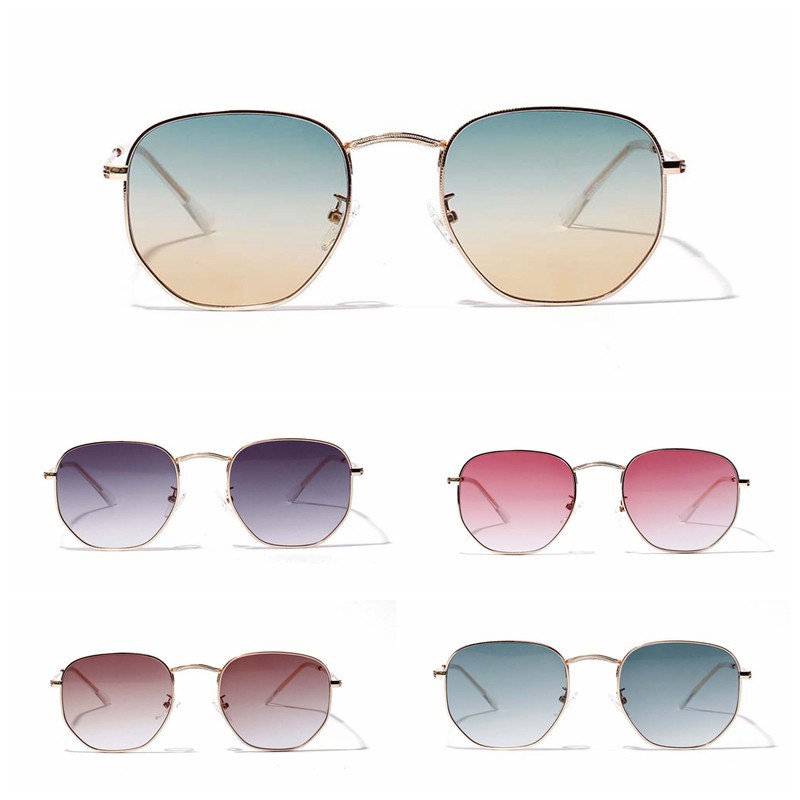 Kính mát gọng kim loại tròng màu gradient thời trang