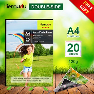 20sheets Double Sided A4 Matte Photo Paper 120gsm Inkjet Photo Paper GIẤY IN ẢNH