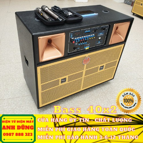 LOA KARAOKE DI ĐỘNG HÙNG LOA K66 BASS 40 X2 CÔNG SUẤT KHỦNG, KẾT NỐI TIVI, ĐIỆN THOẠI, GHITA,...