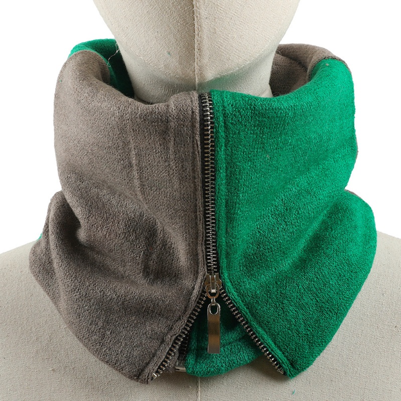Khăn Choàng Cổ Hai Lớp Bằng Lông Cừu Giữ Ấm Mùa Đông Có Khóa Kéo