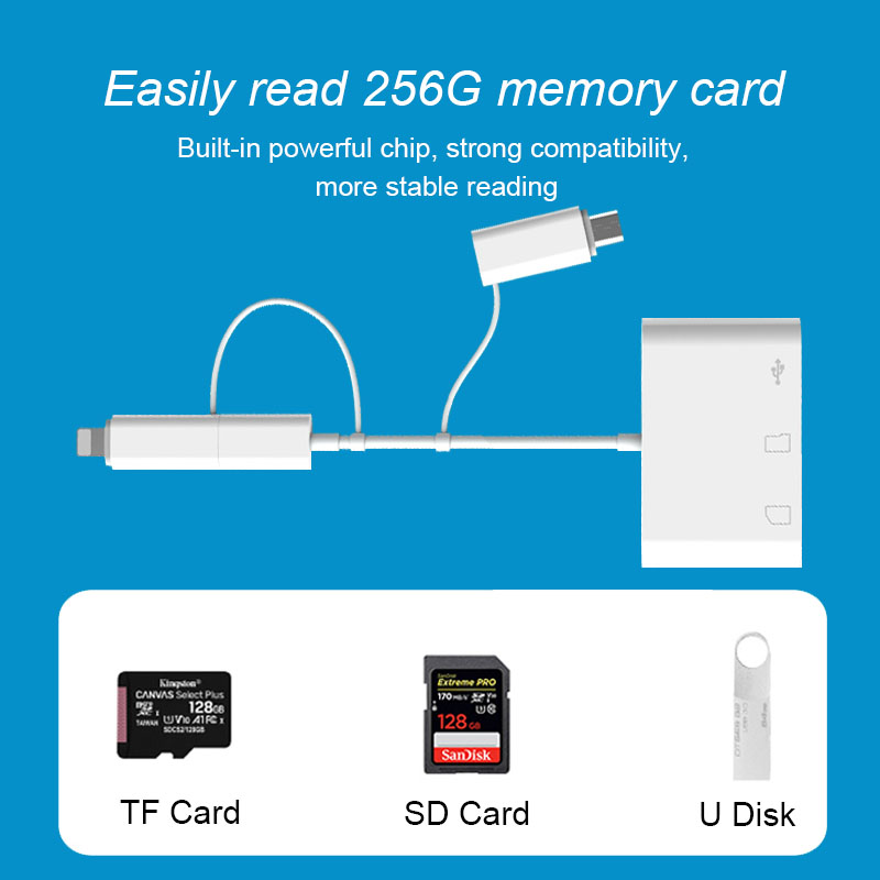 Đầu Đọc Thẻ Nhớ / Usb 3.0 / Otg / Type C / Tf Đa Năng Cho Iphone 12 / Air 3 | BigBuy360 - bigbuy360.vn
