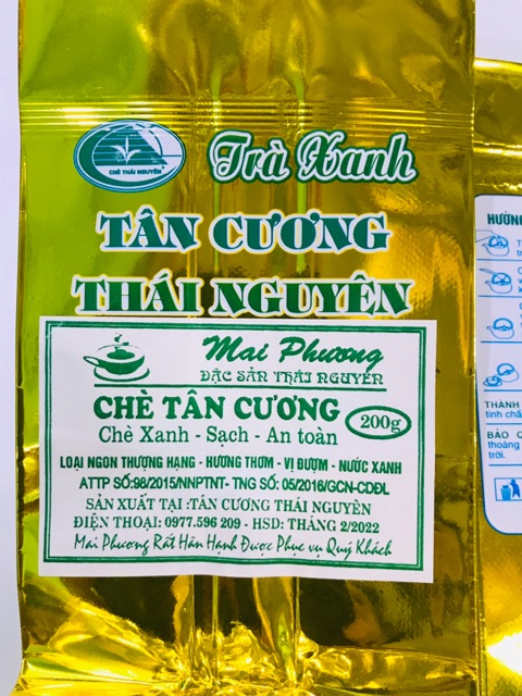 Trà xanh Tân Cương Thái Nguyên gói 200g (hiệu Mai Phương)