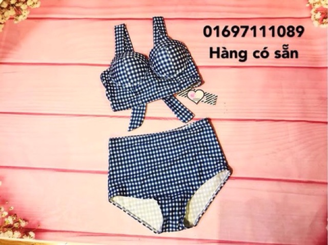 (Có sẵn) Bikini 2 mảnh phong cách retro Hàn Quốc có ảnh thật