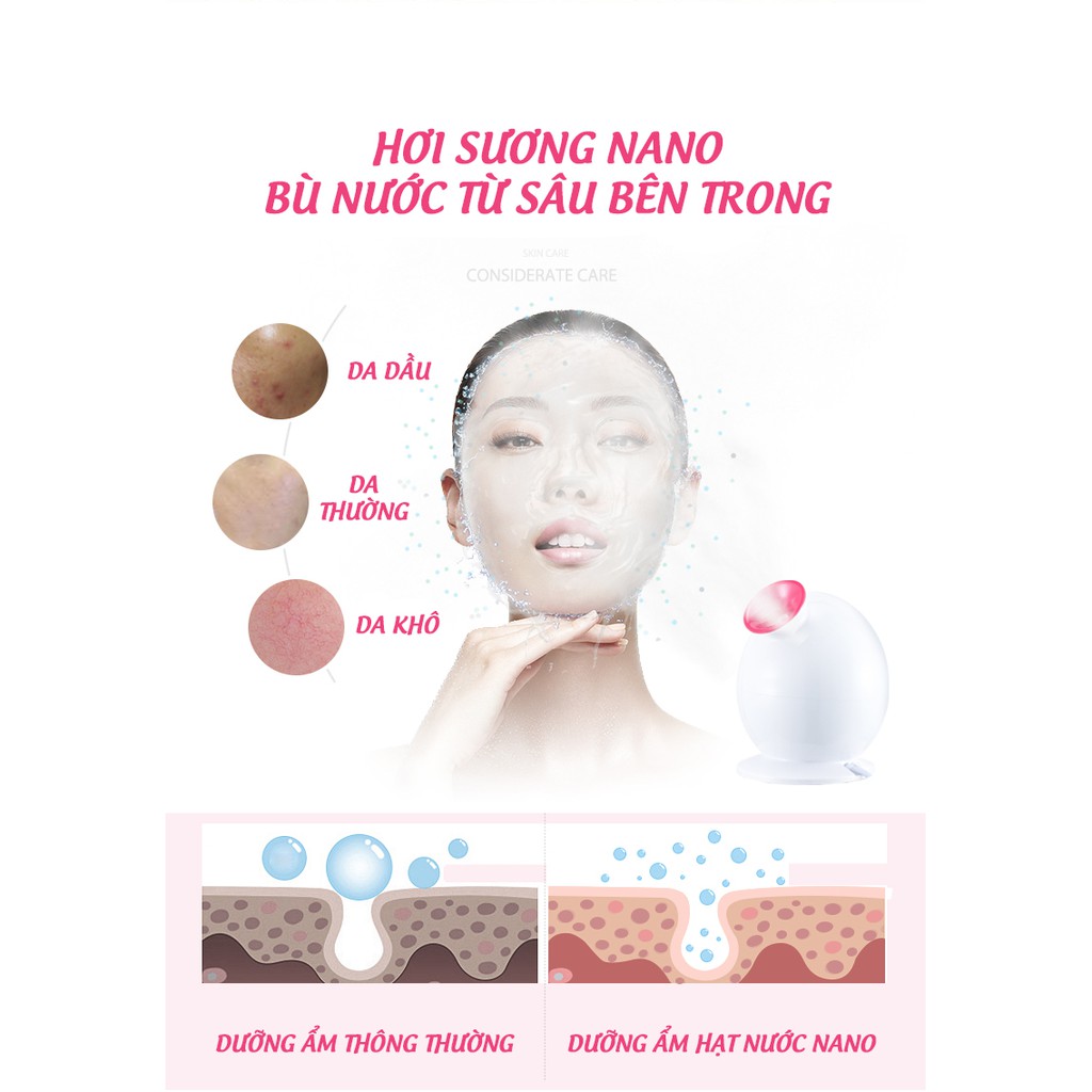 Máy xông hơi mặt giữ ẩm KSKIN KD233. Dưỡng ẩm da, hấp thu dưỡng chất nhanh, loại bỏ dầu