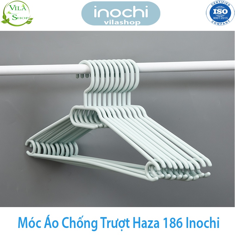 [ Set 10 ] Móc Treo Quần Áo, Móc Quần Áo Chống Trượt Hara 186, Bộ Sưu Tập Móc Quần Áo Người Lớn Nhựa Cao Cấp Inochi