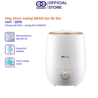 Máy phun sương Bear 5L nhập khẩu chính hãng, máy tạo ẩm phòng ngủ, cung cấp độ ẩm cho không khí_Vimart