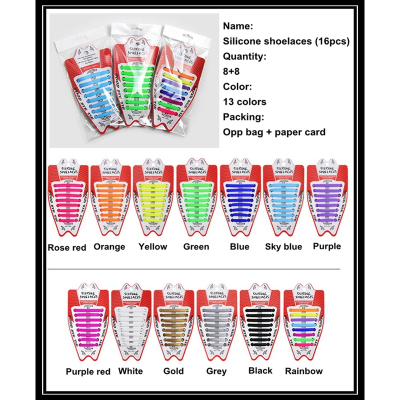 1 Cặp Dây Giày Silicone Co Giãn Không Cần Buộc Dễ Cài Đặt Và Tháo Gỡ Tiện Lợi