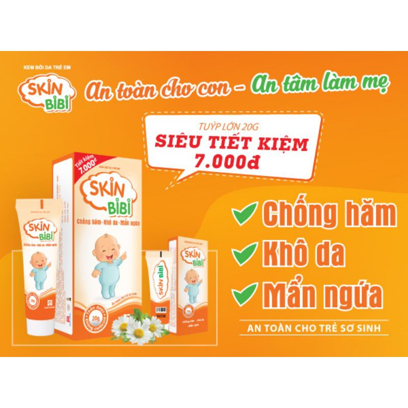 skin bibi  chống hăm mẩn ngứa dùng đc cho trẻ sơ sinh týp 20g