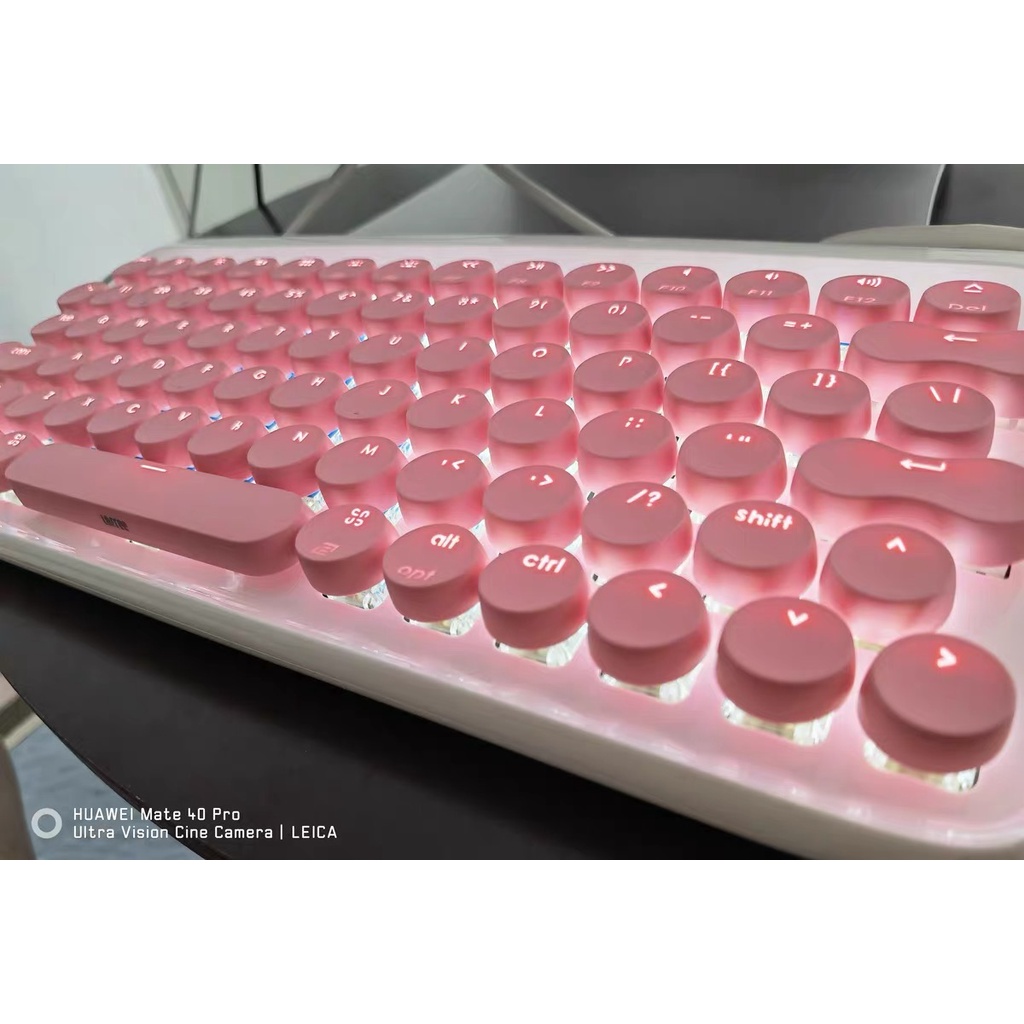 Bàn phím cơ không dây bluetooth Lofree bản giới hạn hoa anh đào hồng pastel chính hãng