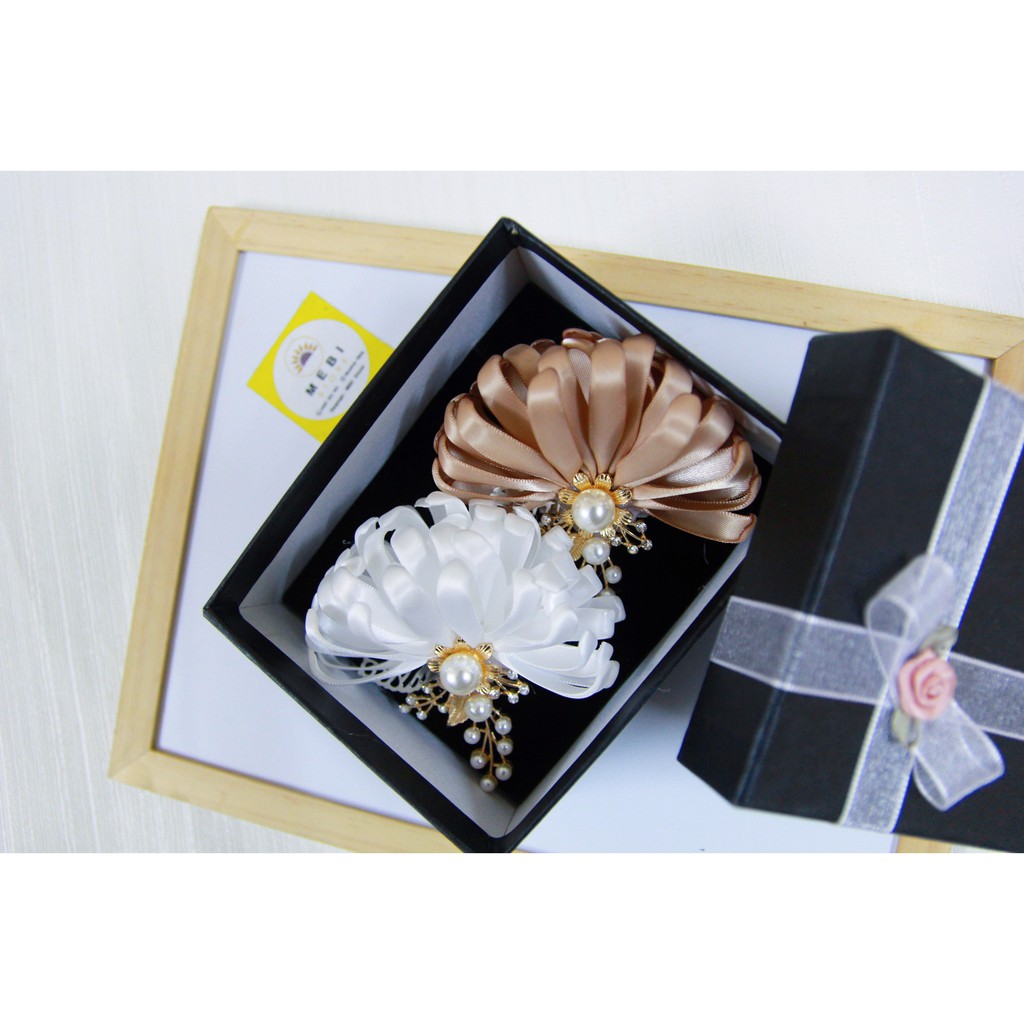 (Ảnh thật 100%) Hoa cài áo hoa cúc nửa bông sang chảnh size 8-8.5cm (NO BOX)