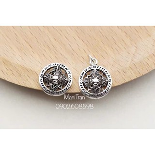 Charm hoa mandala khắc chùy kim cang