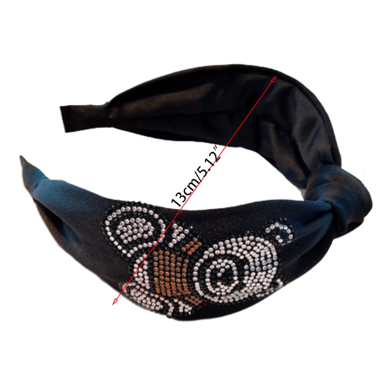 Flgo Băng Đô Thắt Nút Bản Rộng Đính Đá Hình Gấu Cho Nữ